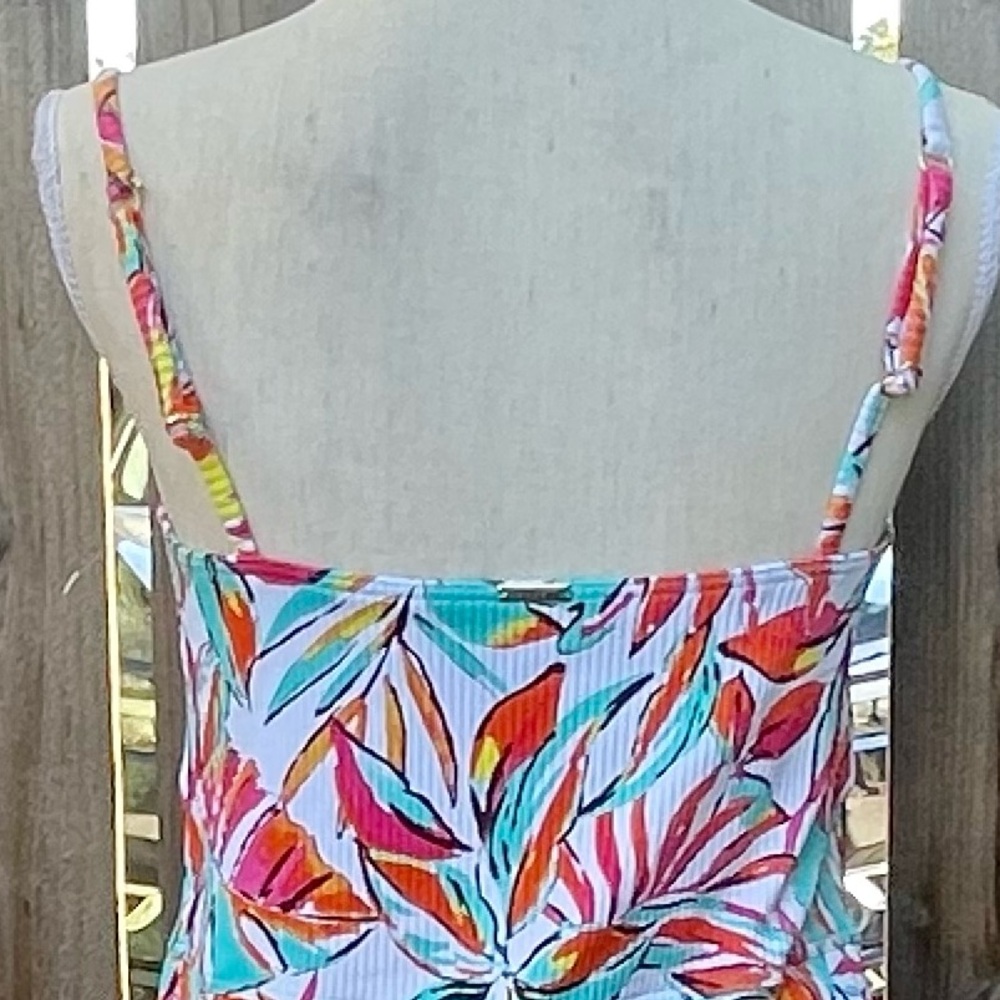 Sunsets Naomi Swim Dress One Piece Ribbed Palms Serenade Size Large - Picture 9 of 9